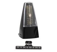 Beavorty Métronome Mécanique Noir pour Piano Guitare Erhu et Guzheng avec Pince à Partitions, Petit Métronome Musical Professionnel pour S'entraîner et Contrôle du Rythme Couleur Aléatoire