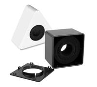 Beavorty Microphone Logo Station ABS Moulage, Lot de 2 Drapeaux Carré et Triangle, Gravure PVC et Collage Autocollant, Usage Professionnel pour Émissions et Interviews