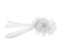 Beavorty Mini Chapeau Haut-de-forme Accessoire Élégant et Confortable avec Voilette Latérale Lolita Blanc en Dentelle pour Mariages et Fêtes pour Cheveux de Mariée