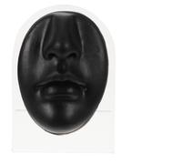 Beavorty Modèle de Visage en Silicone Noir pour Pratique de Piercing Réaliste avec Support, Outil Flexible pour Affichage de Bijoux Nasal et Buccal en Milieu Hospitalier ou Scolaire