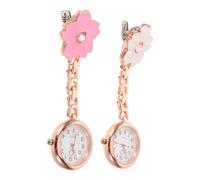 Beavorty Montre de Poche Médicale pour Infirmière 2pcs, Motif Fleur de Cerisier, Quartz Précis, Compacte et Légère, Quarts Chargés