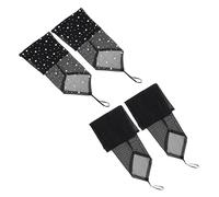 Beavorty Moufles D’opéra Scintillants En Tulle Noir Sans Doigts, Mitaines Longues à Paillettes Pour Femmes, Accessoires De Mariage Halloween Et Soirée, Lot 2 Paires, Style Élégant Et Léger