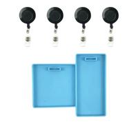 Beavorty Moule à Badge en Silicone 5 Pièces Carré et Rectangulaire pour Fabrication DIY, Porte-Cartes Nominatif de Travail, Accessoires de Bricolage Légers et Portables, pour Activités