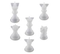 Beavorty Moule en Silicone pour 6 Pièces D'échecs Internationales Soi-même, Antiadhésif et Recyclable, Outil Pratique pour Bricolage Créatif, Kit Complet pour Artisanat de Résine,