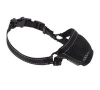 Beavorty Muselière Chien Ajustable Anti-Morsure en Polyester Sangle et Boucle, Protège-Gueule Respirant Noir pour Promenade et Contrôle des Aboiements