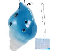 Beavorty Ocarina Céramique 6 Trous Forme Conque Bleu, Instrument à Vent Créatif Portable pour Débutants et Garçon et Filles, Musical Éducatif Léger et Pratique Style Style Aléatoire