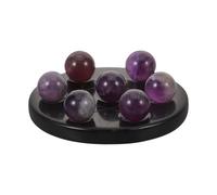 Beavorty Ornement Cristal Feng Shui Sept avec Boule et Base Noire Décoration Miniature pour Salon Bureau Harmonie et