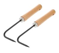 Beavorty Outil de Jardin Désherbeur Manuel en Acier Manganèse Manche en Bois, Facile à Insérer Le Sol, Lot de 2 pour Entretien du Jardin Couleur Aléatoire
