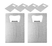 Beavorty Ouvre-bouteille Inox de Carte de Crédit, Lot de 6 Décapsuleurs Plats et Pratiques, Format Portefeuille, Ouvre-bière Portable pour Maison, Bars et Fêtes