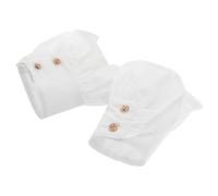 Beavorty Paire de Fausses Menottes en Coton Blanc pour Femmes, Manches Amovibles Élégantes et Confortables Poignets Plissés Décoratifs, pour Tenues Formelles