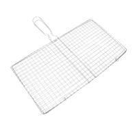 Beavorty Panier à Griller en INOX 21x39 Cm pour Barbecue, Grille à Poisson et Viande, Accessoire de Cuisson Portable pour Camping et Repas en Plein Air, Grille à Clips Résistante