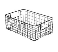 Beavorty Panier de Rangement Ménager Noir Petit Format en Fer pour Fruits et Légumes, Contenant Cuisine Multifonctionnel pour Organisation Cuisine et Stockage des En-cas, Corbeille