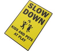 Beavorty Panneau de Signalisation Routière en Fer Jaune, Garçon et Filles | Usage Rue et Route, Lecture Facile, Résistance aux Intempéries, Plaque D'avertissement pour Circulation Lente