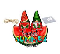 Beavorty Panneau Été Suspendu Bois Avec Motif De Gnome Et Pastèque Décoration De Porte Entrée Été Panneau De Plage Suspendu