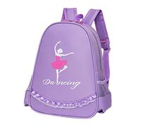 Beavorty Paquet à Dos de Danse pour Fille, Paquet à Dos de Ballet en Tissu Oxford, Bretelles Réglables, Léger et Respirant, Garçon et Filles, Usage Scolaire et Voyage, Couleur Violet