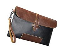 Beavorty Paquet à Main pour Homme en PU Vintage Pochette Multifonctionnelle Portefeuille Décontracté 1 Compartiment pour Étudiants et Style Rétro