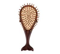 Beavorty Peigne à Coussin D'air En Bois De Santal En Soie Dorée Peigne Cuir Chevelu Brosse De Massage Des Cheveux Portable Brosse De Masseur Cuir Chevelu Plastique Brun