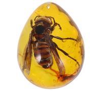 Beavorty Pendentif Abeille en Ambre, Spécimen Insecte, Bijou Pendentif