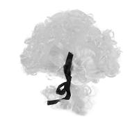 Beavorty Perruque Blanche Bouclée Pour Costume De Juge Ou Avocat Adaptée Aux Jeux De Rôle Et Aux Fêtes Halloween