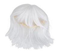 Beavorty Perruque Blanche Pour Femme Synthétique Avec Frange Droite Cheveux Réalistes Adaptée Pour Cosplay Photos Et Occasions Spéciales