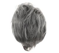 Beavorty Perruque Courte Grise pour Cosplay Synthétique et Moelleuse avec Bande Élastique pour Femmes Âgées et Performances sur Scène