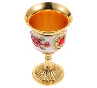 Beavorty Petit Gobelet Rétro en Verre Décor Floral Rouge et Or, Coupe de Style Européen pour Bar et Usage Domestique, Tasse Créative Vintage Élégante pour Fêtes et Décoration Maison