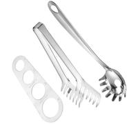 Beavorty Pince à Spaghetti Ergonomique, Cuillère à Pâtes Perforée, Outil de Mesure pour Contrôle des Portions - Set Pratique pour Cuisson et Service des Pâtes