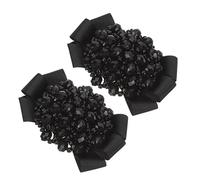 Beavorty Pinces à Chaussures Nœud en Ruban Cristal Noir, Accessoire Décoratif pour Femmes, Clips Élégants pour Escarpins Mariage, Bal, Fête, Ornement Raffiné Taille Unique