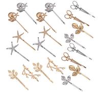 Beavorty Pinces À Cheveux Élégantes En Métal - 20 Pièces En Forme De Feuille Et De Ciseaux Pour Femmes Coiffure En Alliage Métallique