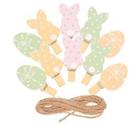 Beavorty Pinces à Photos Lapin en Bois 40 Pièces, Clips Photo Multifonctions Décoratifs pour Albums, Cartes, Notes et Décorations de Pâques, Accessoires Compacts et Réutilisables