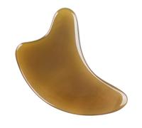 Beavorty Planche à Gratter En Corne Naturelle 5 Mm Outil De Massage Par Grattage Visage Et Cou Pièce De Guasha Compacte Pour Soulagement Musculaire à Domicile, Voyage Et Bien-être Quotidien Adultes