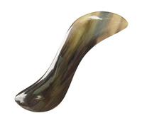 Beavorty Planche de Massage Gua Sha Visage 14 Cm en Corne de Buffle Noire Forme S, Outil de Physiothérapie Antistatique pour Stimulation Points D'acupuncture, Accessoire Couleur Aléatoire