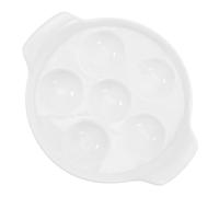 Beavorty Plat Cuisson Escargots en Céramique Double Poignée, 7 Pouces, 6 Compartiments, Cuisson au Four pour Gastronomie Française