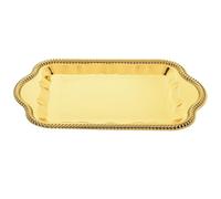 Beavorty Plateau avec Surface Polie en Fer Plaqué Or de Service Vintage Rectangulaire pour Desserts, pour Buffets et Photographie Élégante