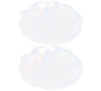 Beavorty Plateau de Beauté 2 Pièces en Verre de Couronne pour Manucure Palette de Mélange de Couleurs pour Nail Art, pour Photographie et Salons de Beauté