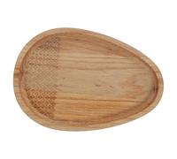 Beavorty Plateau de Service en Bois Marron Ovale Prise Confortable pour Servir la Maison, Plateau Décoratif Élégant et Délicat pour Apéritifs et Collations