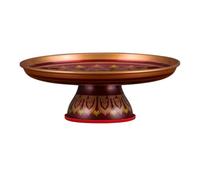 Beavorty Plateau-Repas en Alliage à Motif Lotus, 8 Pouces pour Service | Décor Rétro, Rangement D’appoint, Cérémonies Religieuses, Pièce Délicate