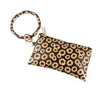 Beavorty Pochette pour Telephone Portable avec Fond Noir et Imprimé Tournesol Jaune Sac à Main Zippé pour Femme Porte-Monnaie Multifonctionnel pour Cartes et Billets
