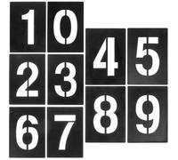 Beavorty Pochoirs Chiffres 0-9 en PVC 0,5 MM, 10 Gabarits de 10 CM pour Peinture sur Bois et Décoration Maison