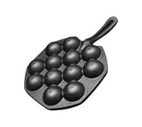 Beavorty Poêle à Frire en Fonte Épaisse 12 Cavités Moule à Takoyaki Multifonction pour Cuisson de Boulettes, Œufs de Caille et Pâtisseries, Poêle Cuisine Noire sans Revêtement,