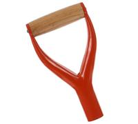 Beavorty Poignée de Pelle en Fer Manche en Bois, Forme Y Ergonomique, Diamètre Intérieur 3,1 Cm, Poignée Rouge, Outil de Jardinage Multifonction pour Creuser et Bêcher, Remplacement Manche
