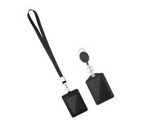 Beavorty Porte-badge Tour de Cou en Pu Léger Étui D'identification Compact, Titulaire de Carte D'identité Cordon et Crochet en Alliage de Zinc, Porte-cartes Portable pour Style Aléatoire