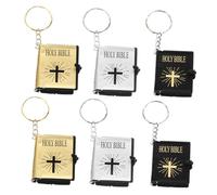 Beavorty Porte-Clés Miniature Religieux 6Pcs Pendentif Bible Créatif Porte-Clés de Livre Décoration pour Cartable Clés Bibliques Chic