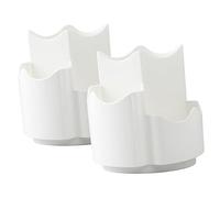 Beavorty Porte-pinceaux De Maquillage Rotatif Avec Couvercle Étui De Rangement Pour Cosmétiques 2 Conteneurs Pour Pinceaux Rangement Multi-grilles Pour Organisateur De Stylos De Maquillage