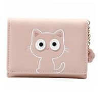 Beavorty Portefeuille de Chaton Mignon pièce de Monnaie Chat Porte-Monnaie Titulaire de la Carte SIM Sac de Carte pour Femmes Joli Porte-Cartes Porte-Carte PU Manche Unité Centrale Rose