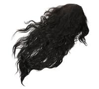 Beavorty Postiche Noire Longue Punk pour Homme en Fibre Haute Température, Style Rockeur Réaliste, Adaptée pour Cosplay et Théâtre, Convient la Plupart des Adultes