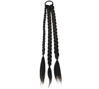 Beavorty Postiche Queue de Cheval Tressée Synthétique 45 CM, Extensions de Cheveux Élastique Haute Température, pour Femmes, Tresse à Trois Brins, Usage Quotidien et Cosplay