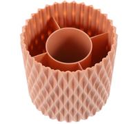 Beavorty Pot à Pinceaux de Maquillage Rotatif en Pp Rose Grosse Capacité Compartiments, Organiseur Multi-usage pour Bureau et Chambre à Coucher