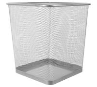 Beavorty Poubelle Carrée en Fil de Fer Argentée Petite Taille, Corbeille à Papier en Maille Métallique Robuste Base Solide, pour Bureau, Maison et Recyclage, Poubelle Pratique en Filet