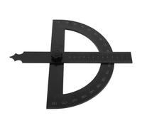 Beavorty Rapporteur D'angle Métallique 180° Moyen Format Noir, Outil de Mesure D'angle Précis pour Travail du Bois, Guide D'onglet Pliable Adapté la Scie Circulaire Traçage Professionnel